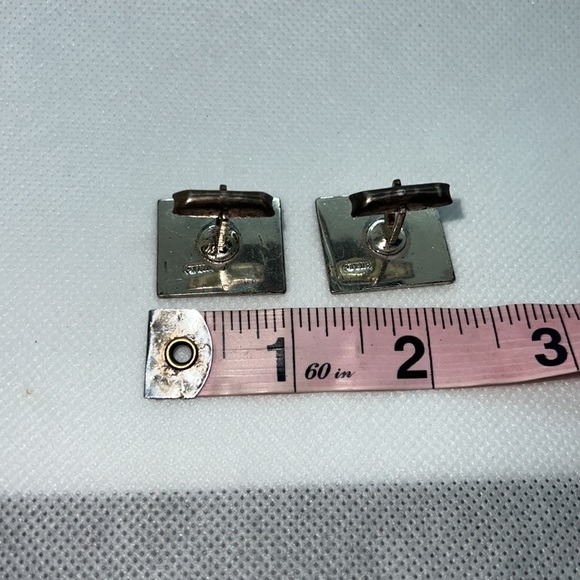 VINTAGE CUFF LINKS STAMPED “STERLING” SILVER WESTERN BRONCO HORSE - Picture 9 of 10